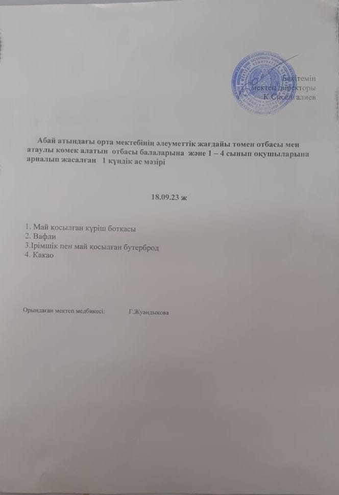 Ас мәзірі