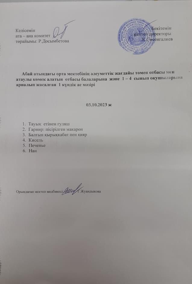 Ас мәзірі