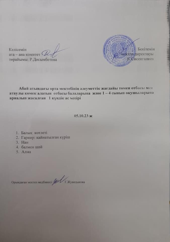 Ас мәзірі
