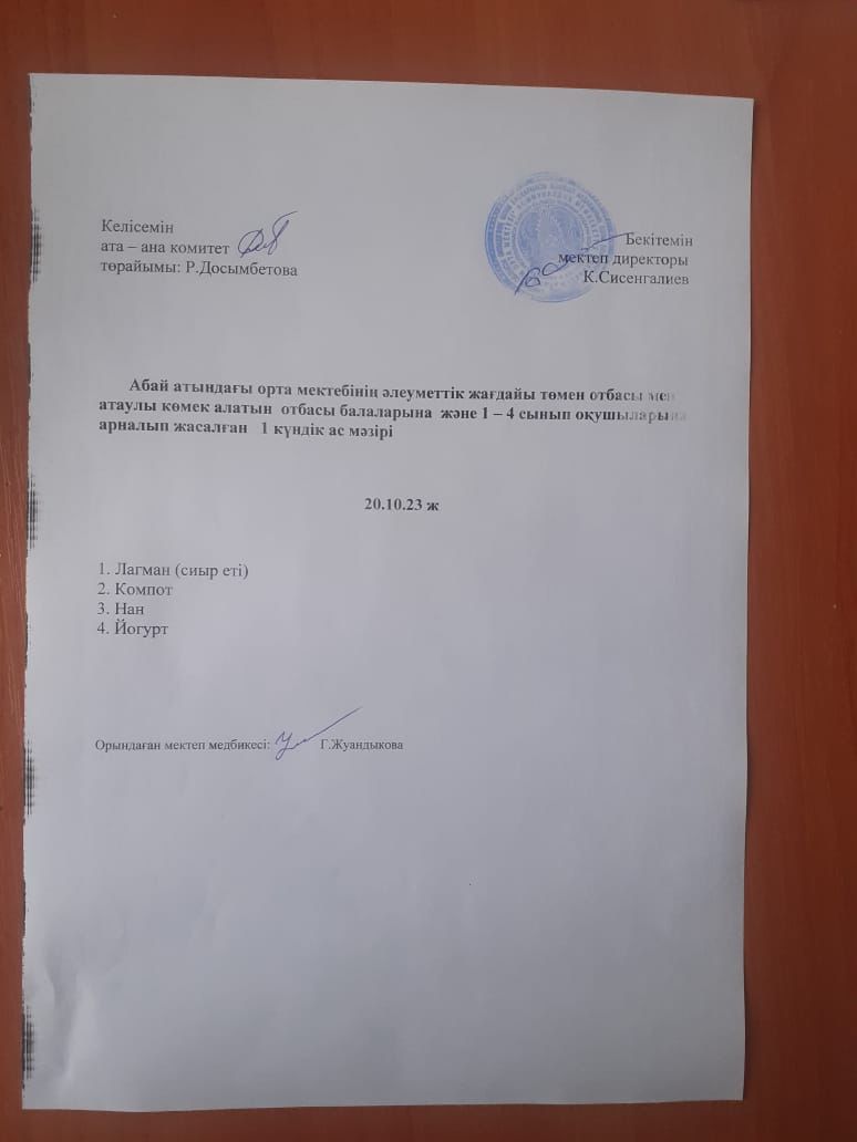 ас мәзірі