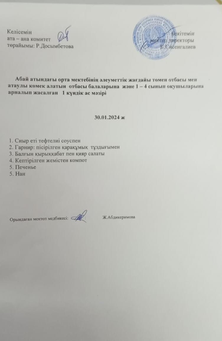 Ас мәзірі