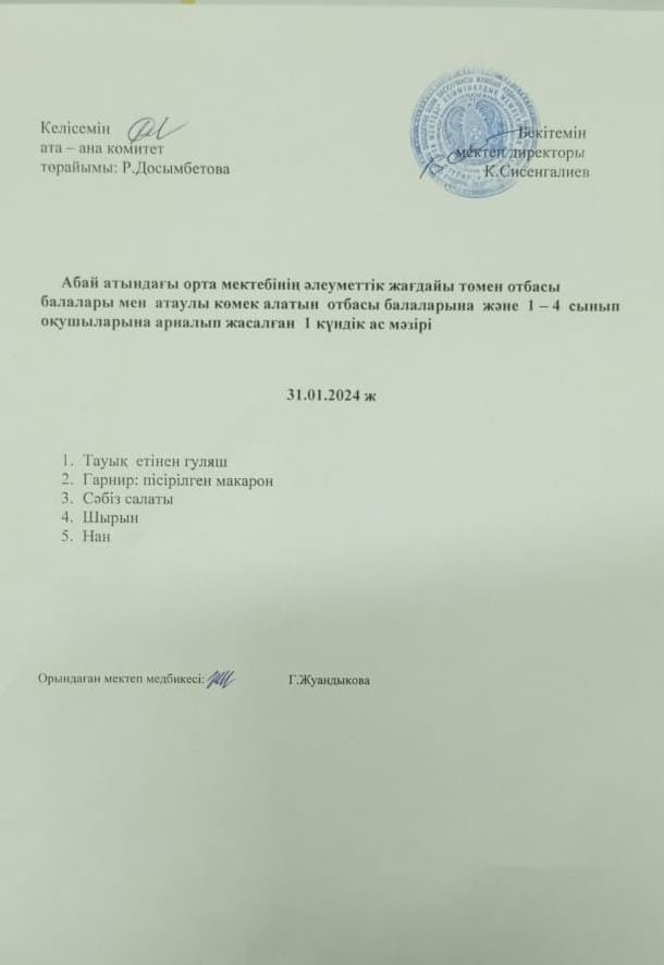 Ас мәзірі