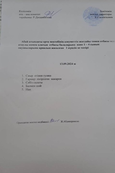 Ас мәзірі
