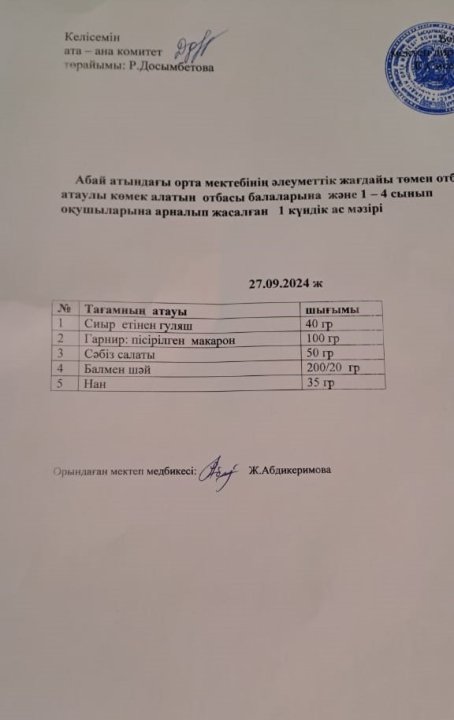 Ас мәзірі