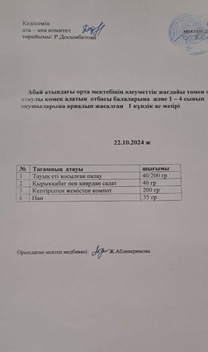 Ас мәзірі