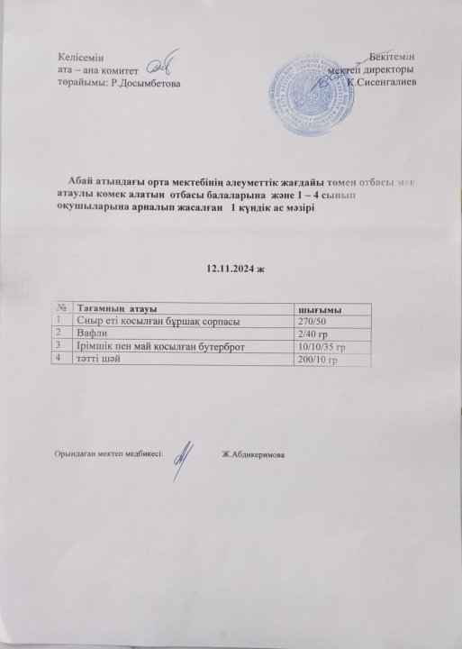 Ас мәзірі