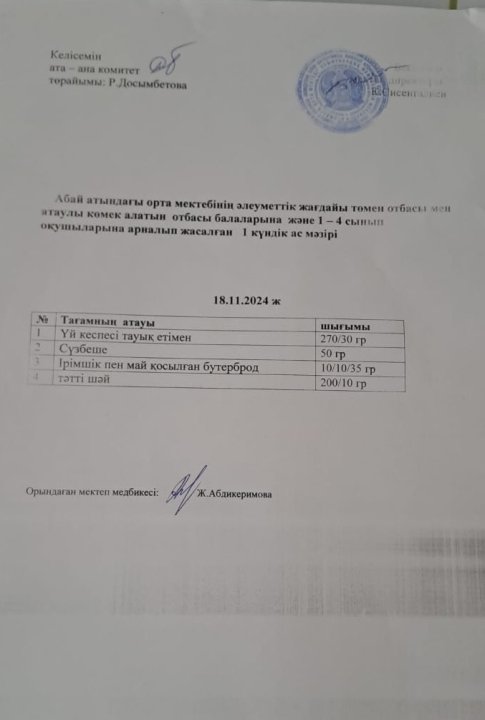 Ас мәзірі