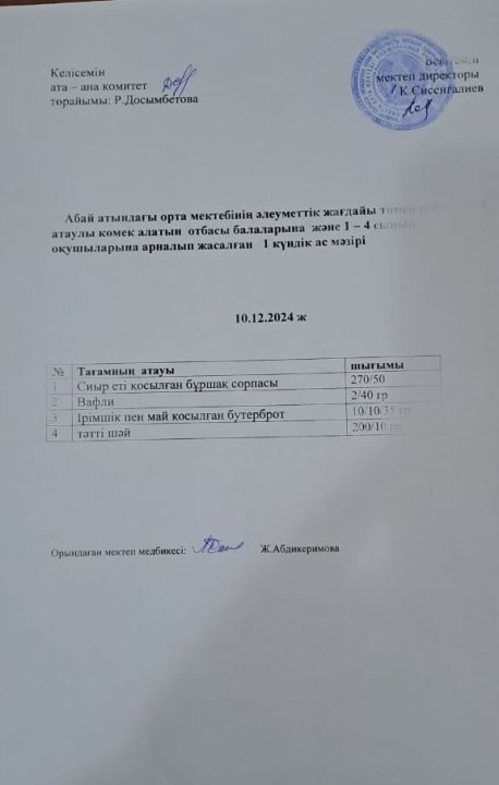 Ас мәзірі
