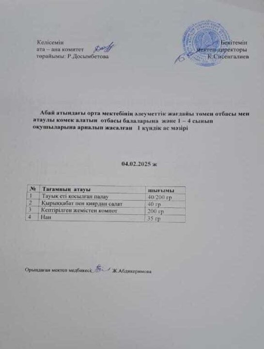 Ас мәзірі