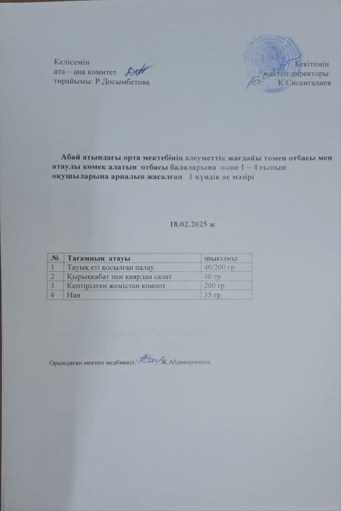Ас мәзірі
