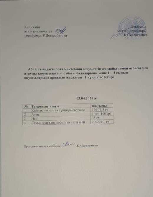 Ас мәзірі