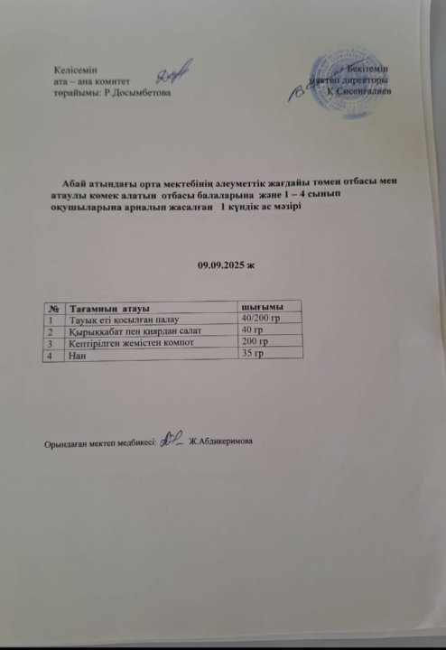 Ас мәзірі